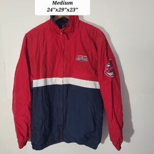 Cleveland Indians Red/Blue Embroidered Men's Medium Lined Windbreaker